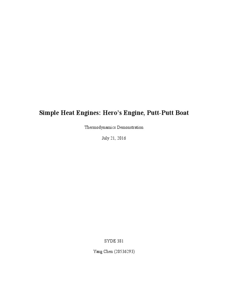 Simple Heat Engines | PDF | Engines | Steam Engine