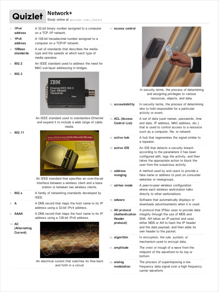 CCBC Network+ Quizlet PDF PDF Wireless Lan Computer Network
