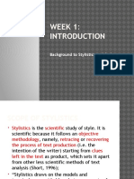 Introduction to Stylistics: Analyzing Language and Style