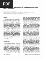 Fineness of Grind and The Consumption and Wear Rates of Metallic Grinding Media in Tumbling Mills