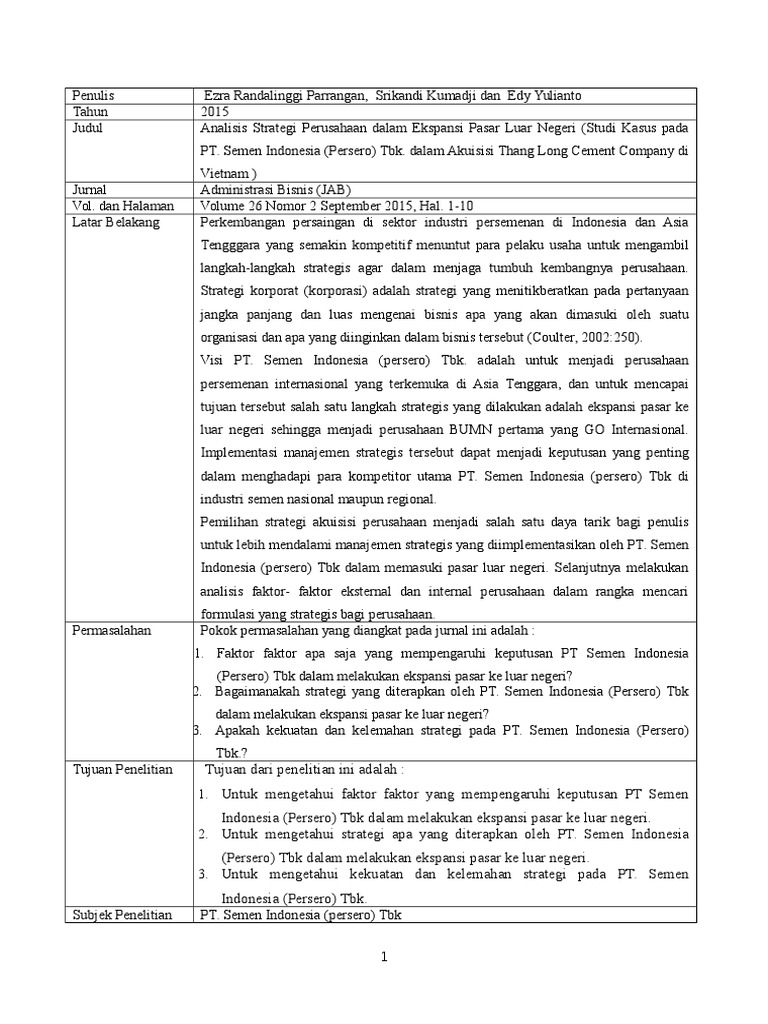 Review Jurnal Strategi Korporasi Pdf