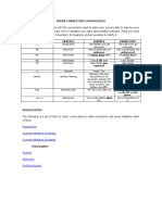 Error Correction Conventions