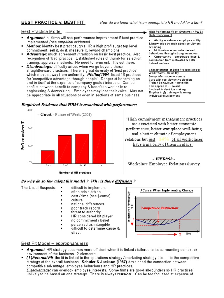 Best Practice Vs Best Fit PDF Strategic Management Human Resource