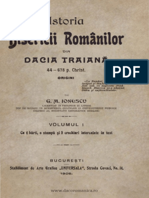 Istoria Bisericii Romanilor Din Dacia Traiană 44 678 P Christ