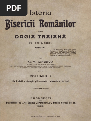 Istoria Bisericii Romanilor Din Dacia Traiană 44 678 P Christ