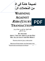 warning against riba (usury) transactions
