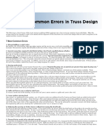 Common Errors in Truss Design