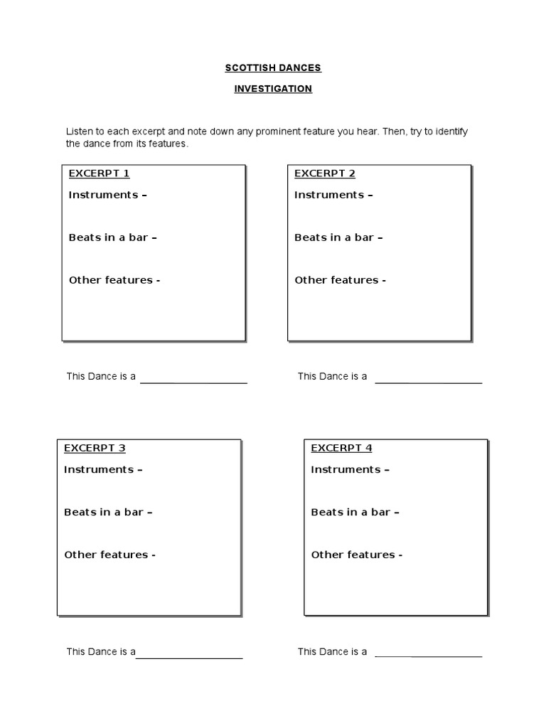 Scottish Dances Investigation | PDF | Language Arts & Discipline