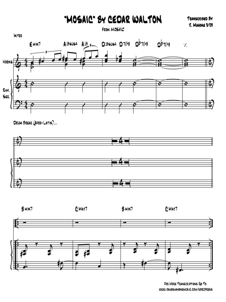 Cedar Walton Mosaic Lead Sheet PDF | PDF