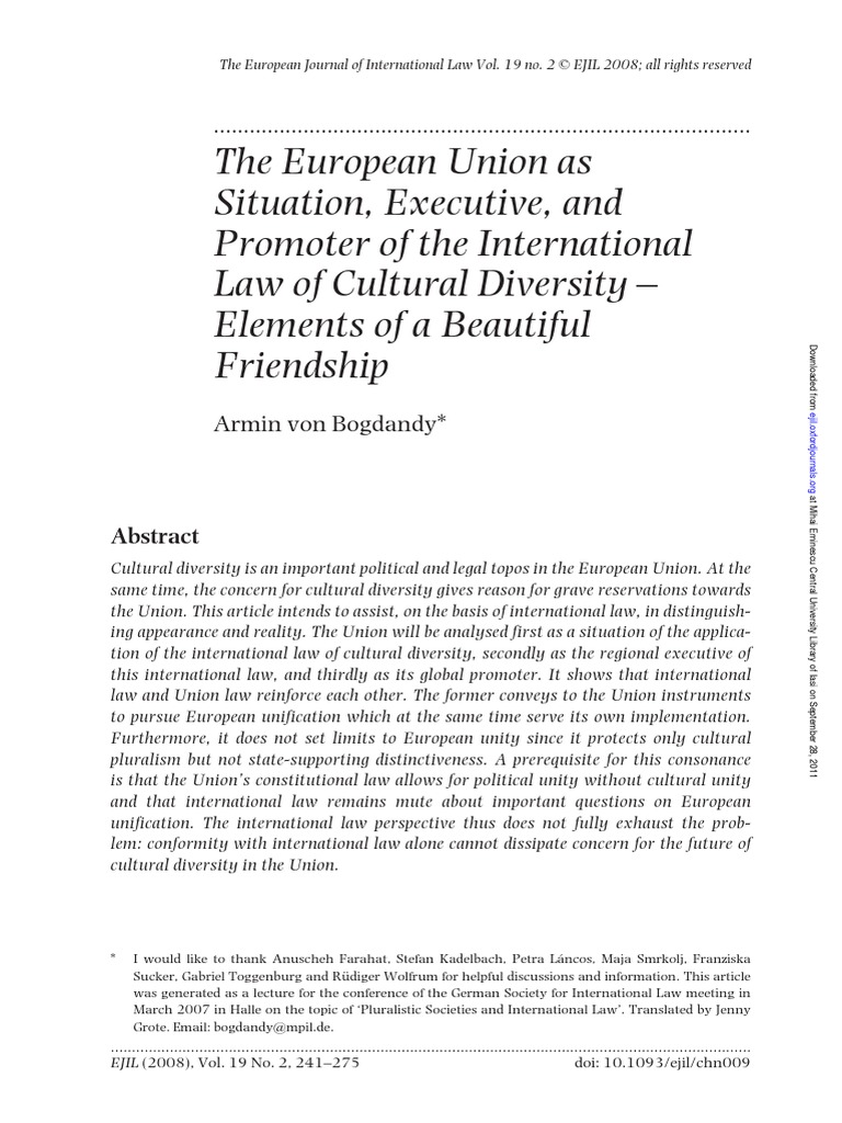 19ejil Bogdandy Eu Situation Multiculturalism International Law