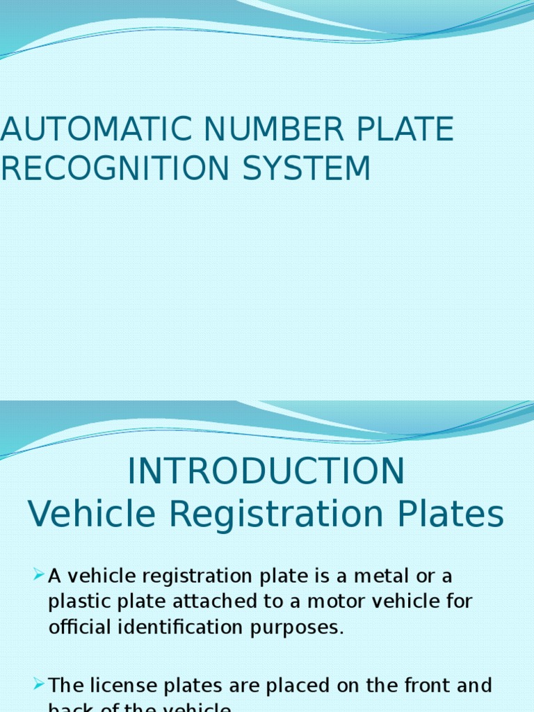 Automatic Number Plate Recognition System | PDF