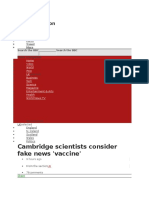 Cambridge Scientists Consider Fake News 'Vaccine': BBC Navigation