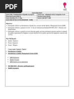 Fundamentals of Quality in projects + CV