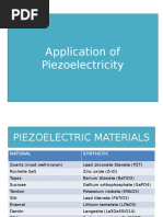 Application of Piezoelectricity