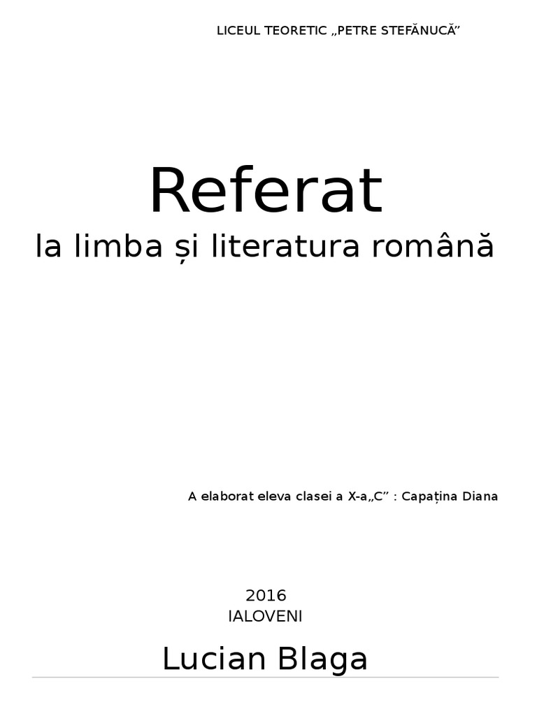 employment Champagne Sideboard Referat La Română | PDF