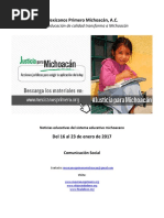 Noticias del Sistema Educativo Michoacano al 23 de enero de 2017
