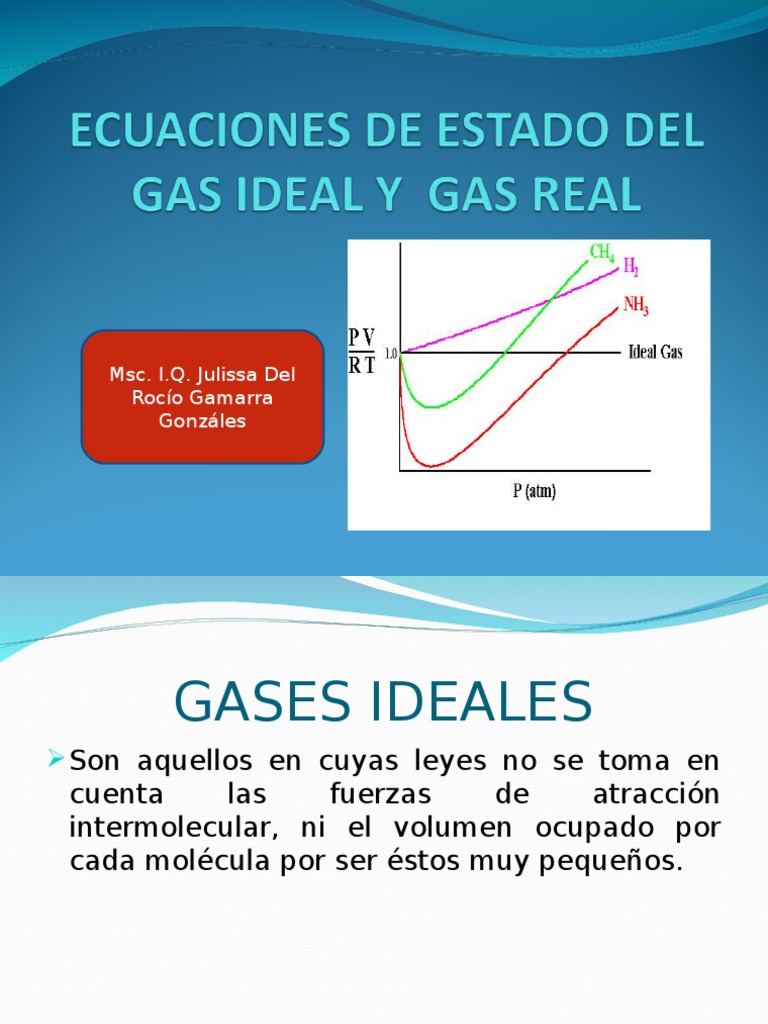 Ecuaciones de Estado Del Gas Ideal y Gas | PDF | Gases | Materiales ...