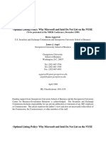 Optimal Listing Policy: Why Microsoft and Intel Do Not List On The NYSE