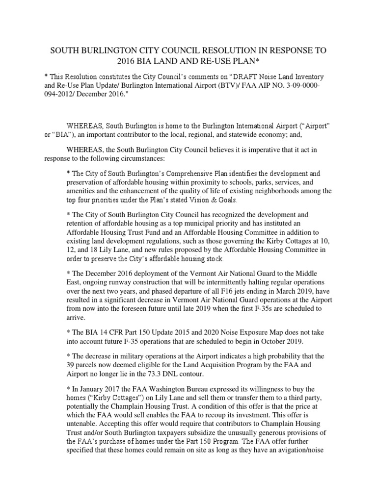 Resolution 2 2016 Bia Land and Reuse Plan 39 PDF Affordable Housing Federal Aviation