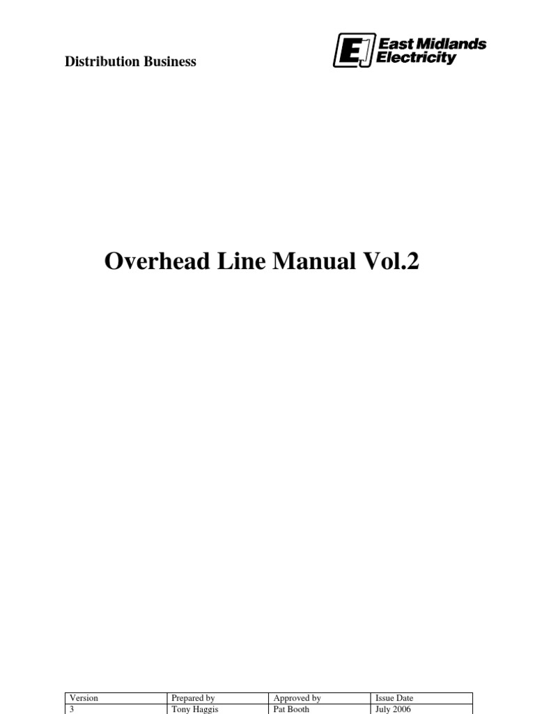OHL Manual Vol.2 Drawings & Reference Info v3 July 2006 | PDF