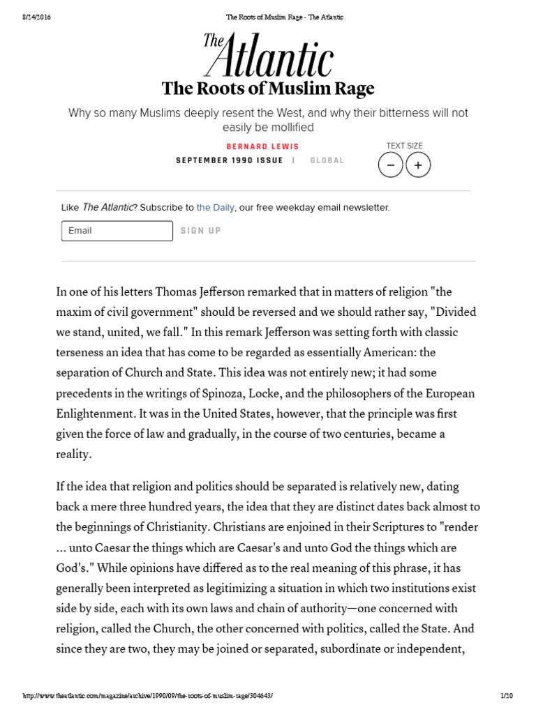 Analysis Of Bernard Lewis The Roots Of Muslim Rage