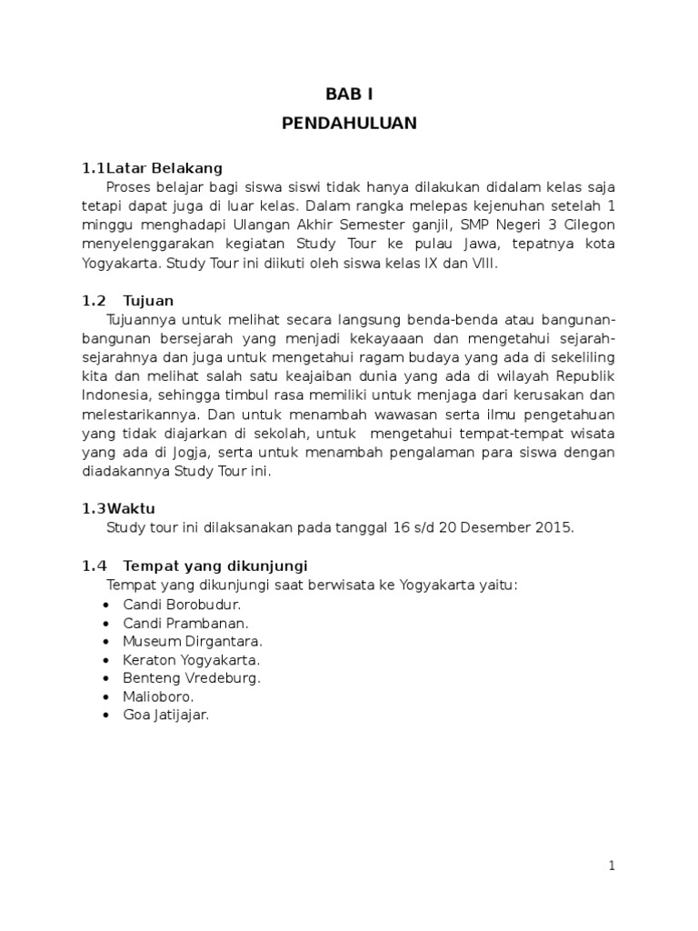 Laporan Perjalanan Study Tour