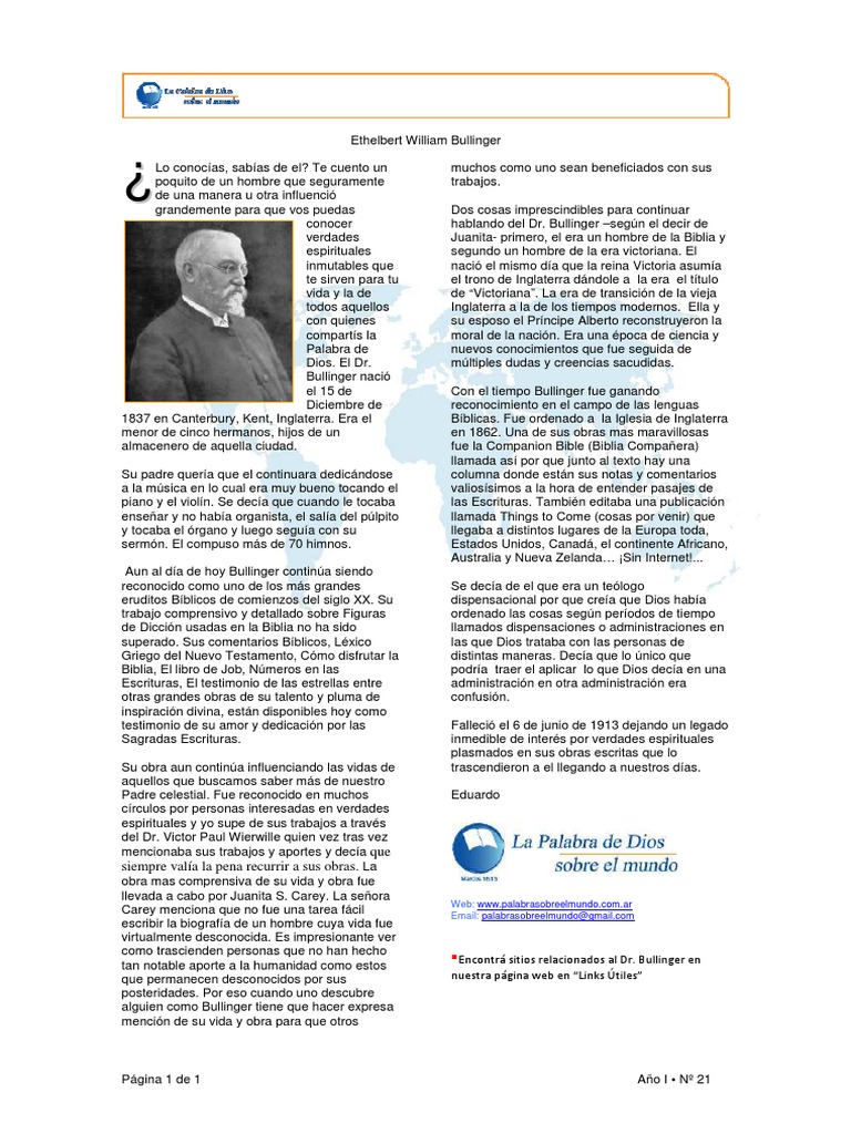 Legado de Ethelbert W. Bullinger | PDF | Biblia | Religión y creencia
