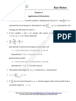 12 Maths Key Notes CH 06 Application of Derivatives