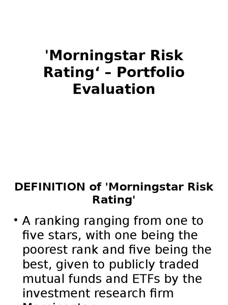 Morningstar Risk Rating' | PDF | Finance & Money Management