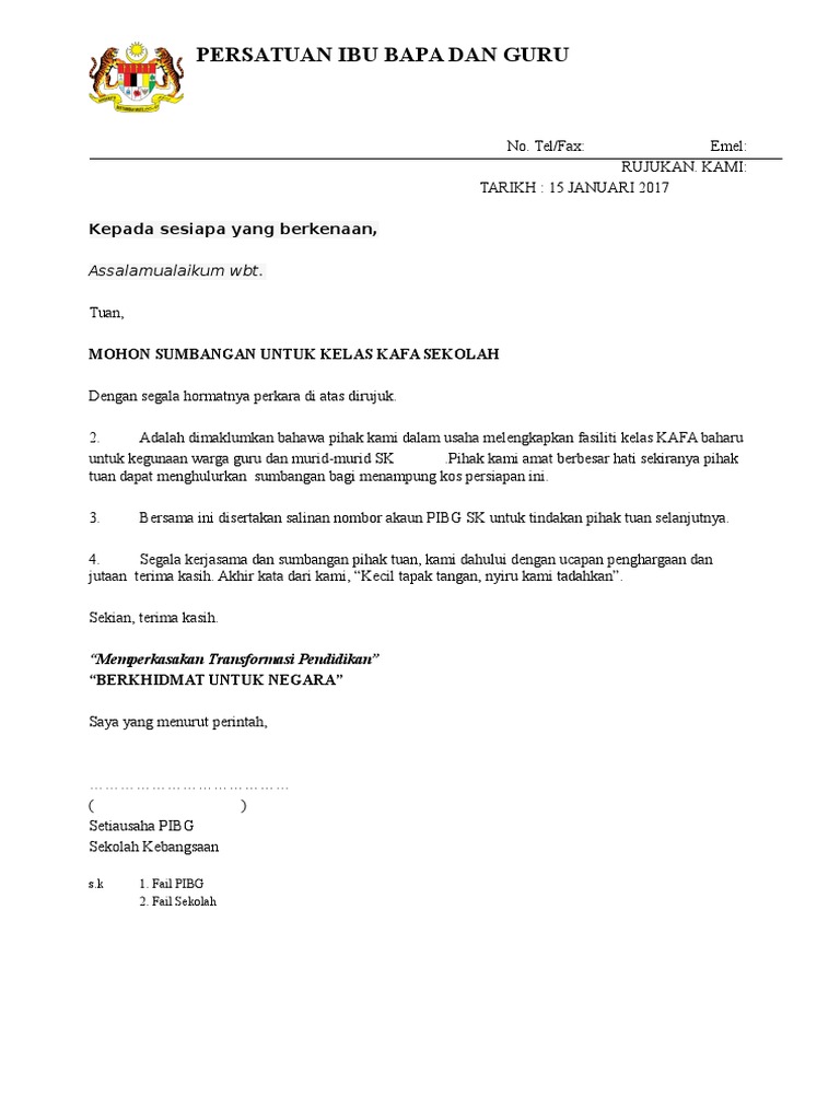 Surat Mohon Sumbangan Pdf