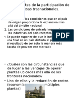 Determinantes de La Participación de Empresas Trasnacionales