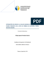 Estimación Del Riesgo A La Salud Humana Por Exposición Al Plomo Presente en El Sitio Ex Fábrica de Baterías, Freire, Novena Región.