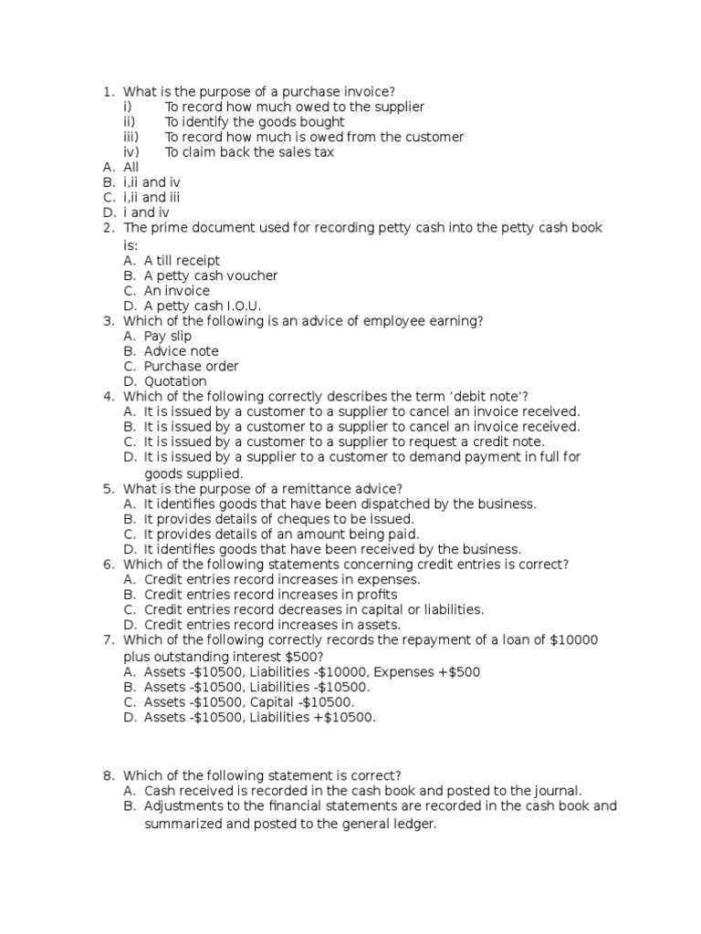 Practice Question Debits And Credits Bookkeeping