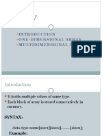 Array: One-Dimensional Array Multidimensional Array