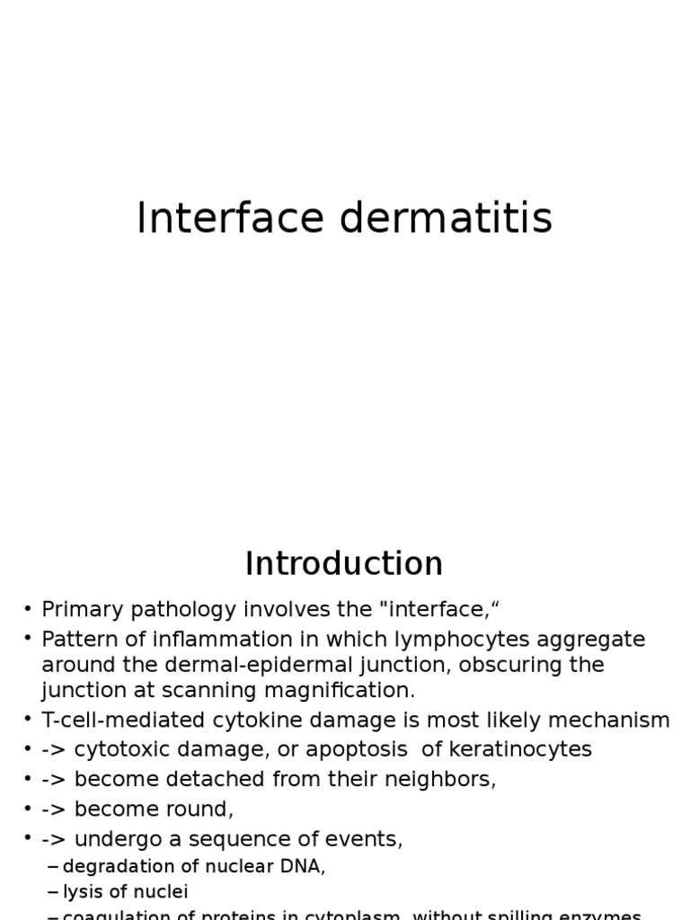 Interface Dermatitis PDF Epidermis Cutaneous Conditions