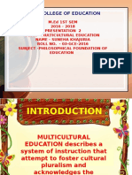 MULTICULTURAL EDUCATION By Suneha Khajuria M.Ed. 