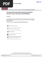 The Eysenck Personality Questionnaire Brief Version Factor Structure and Reliability