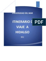  Itinerario de Viaje Al Estado de Hidalgo