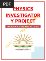 Physics Investigatory Project