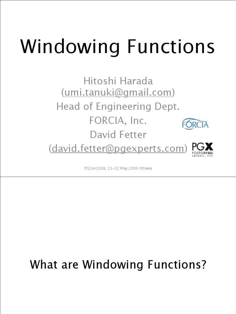 Windowing Functions | PDF | Sql | Application Programming Interface