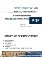 Evolution of Architecture: Man Civilisa Ons, Se - Lements and Broad Characteris Cs