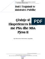 ITAP-Ceshtje te Eksperiences lidhur me PSA dhe MSAII