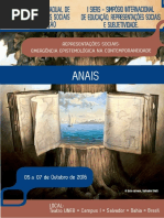 Anais do VI Simpósio Estadual de Representações Sociais e Educação e o I SIERS - Simpósio Internacional de Educação, Representações Sociais e Subjetividade