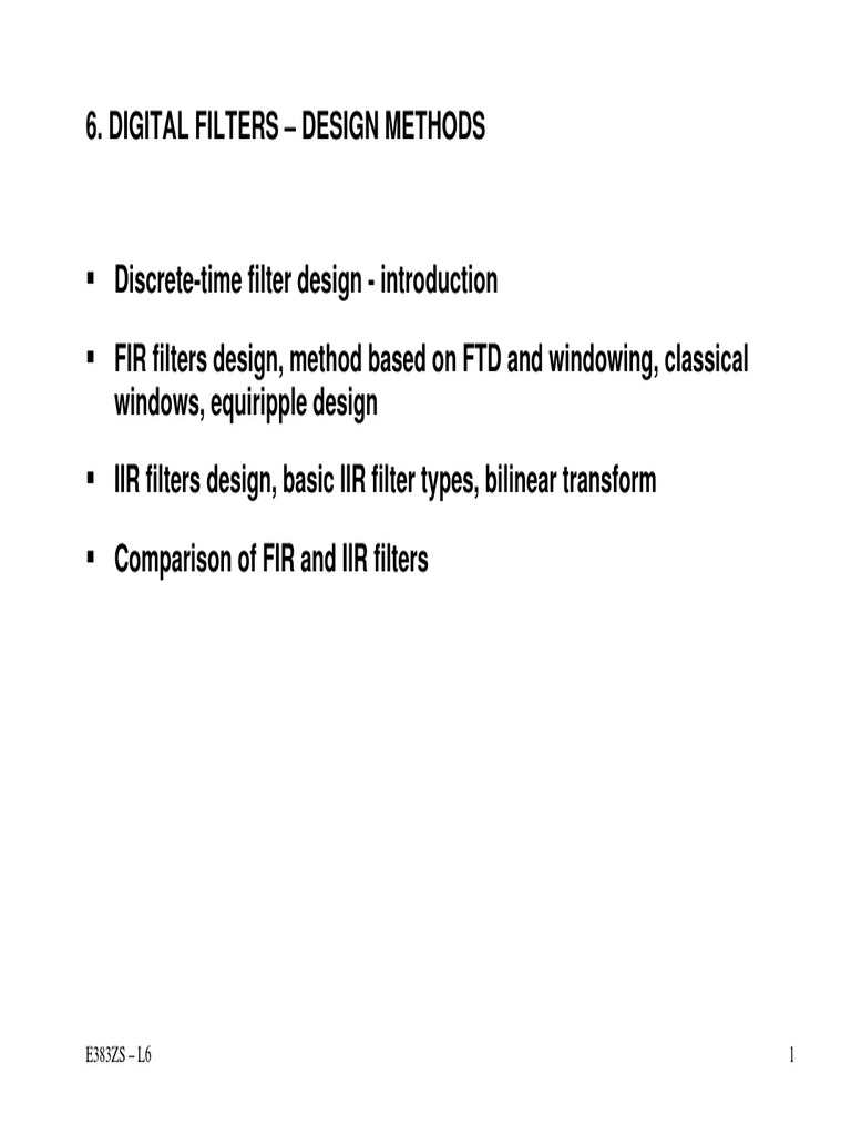 Digital Filter Design Methods Overview | PDF | Telecommunications ...