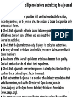 Due diligence checklist for journal submissions