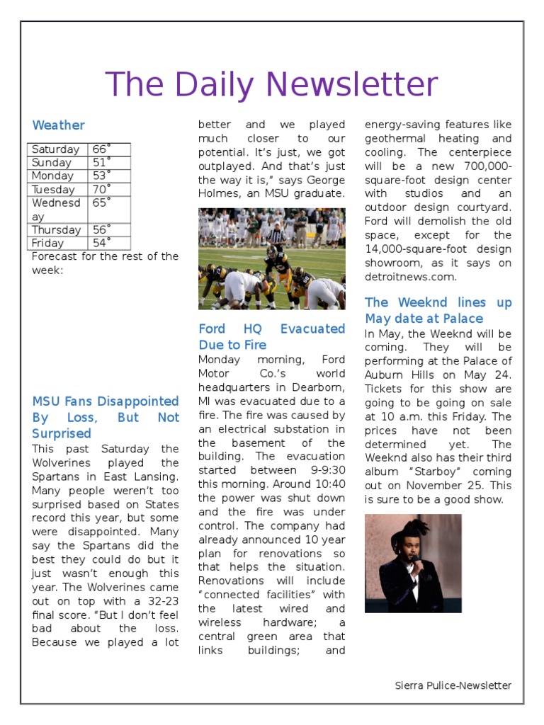 Pulice Newsletter | PDF | Sports & Recreation