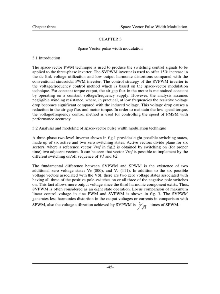 Space Vector PWM Technique Overview | PDF | Power Inverter ...