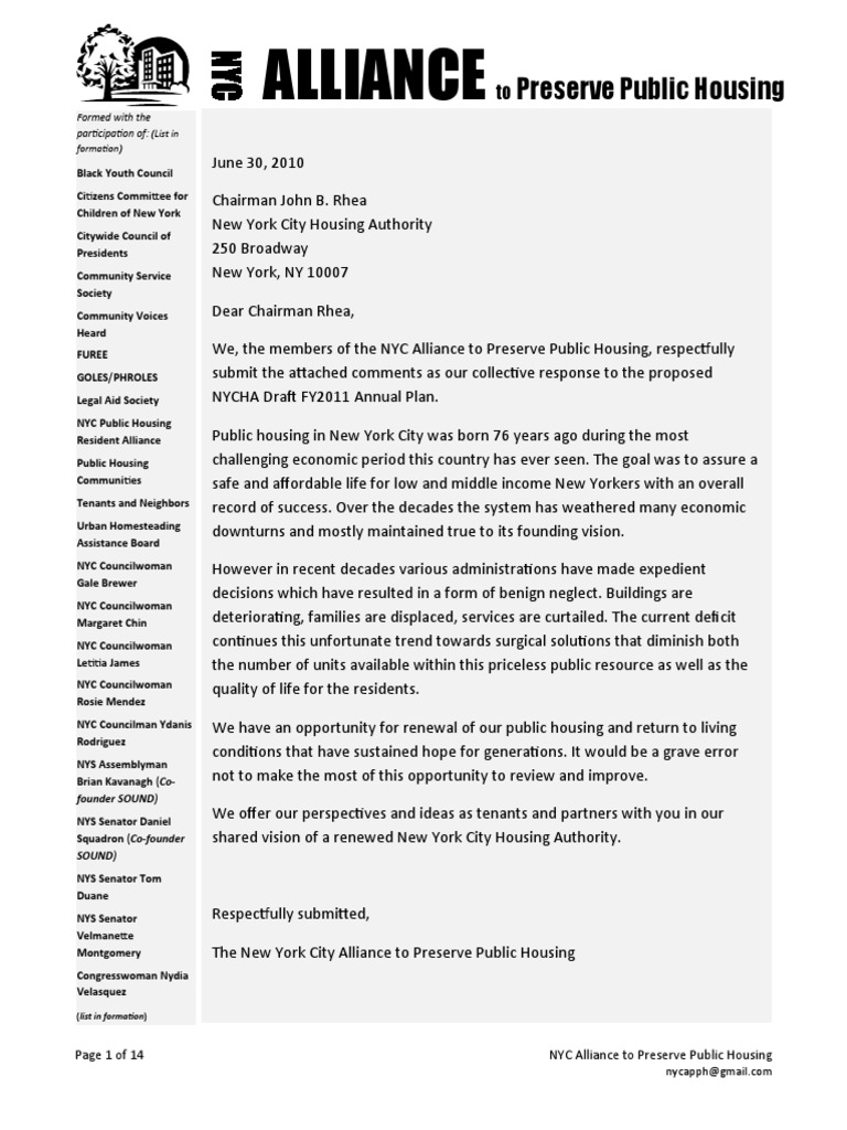 NYC Alliance for Public Housing Reform | PDF | Section 8 (Housing ...