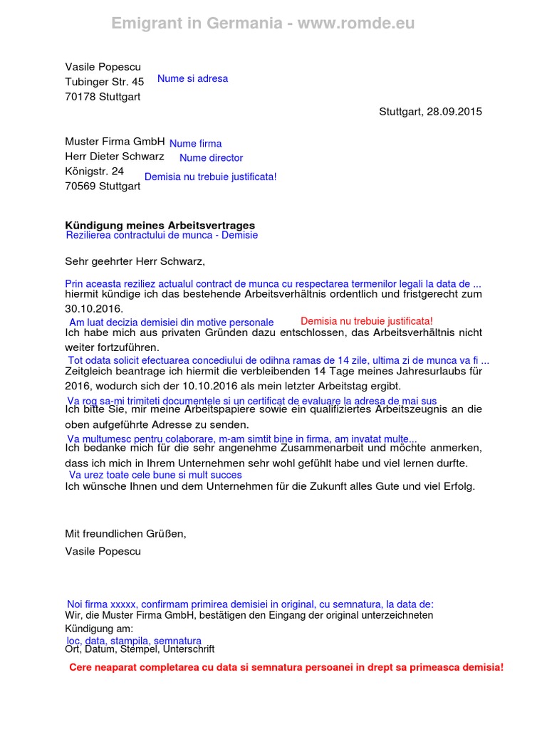 Download Model Cerere Demisie Fara Preaviz