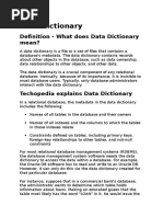 Data Dictionary